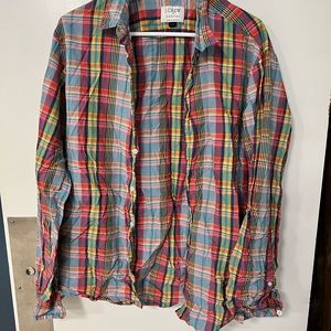 J. Crew Madras plaid button up